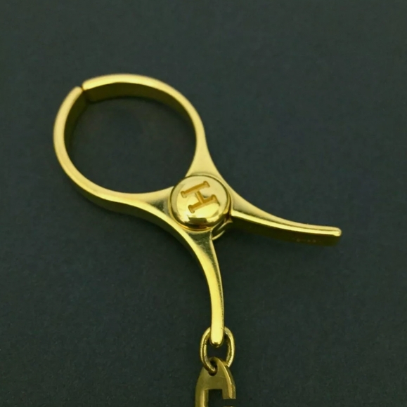 HERMES GOLDTONE GLOVES HOLDER/P1189 - Picture 8 of 11